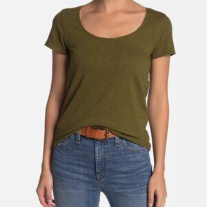 GUC Madewell Short Sleeve Scoopneck Baby Tee in Olive Green, Sz XS